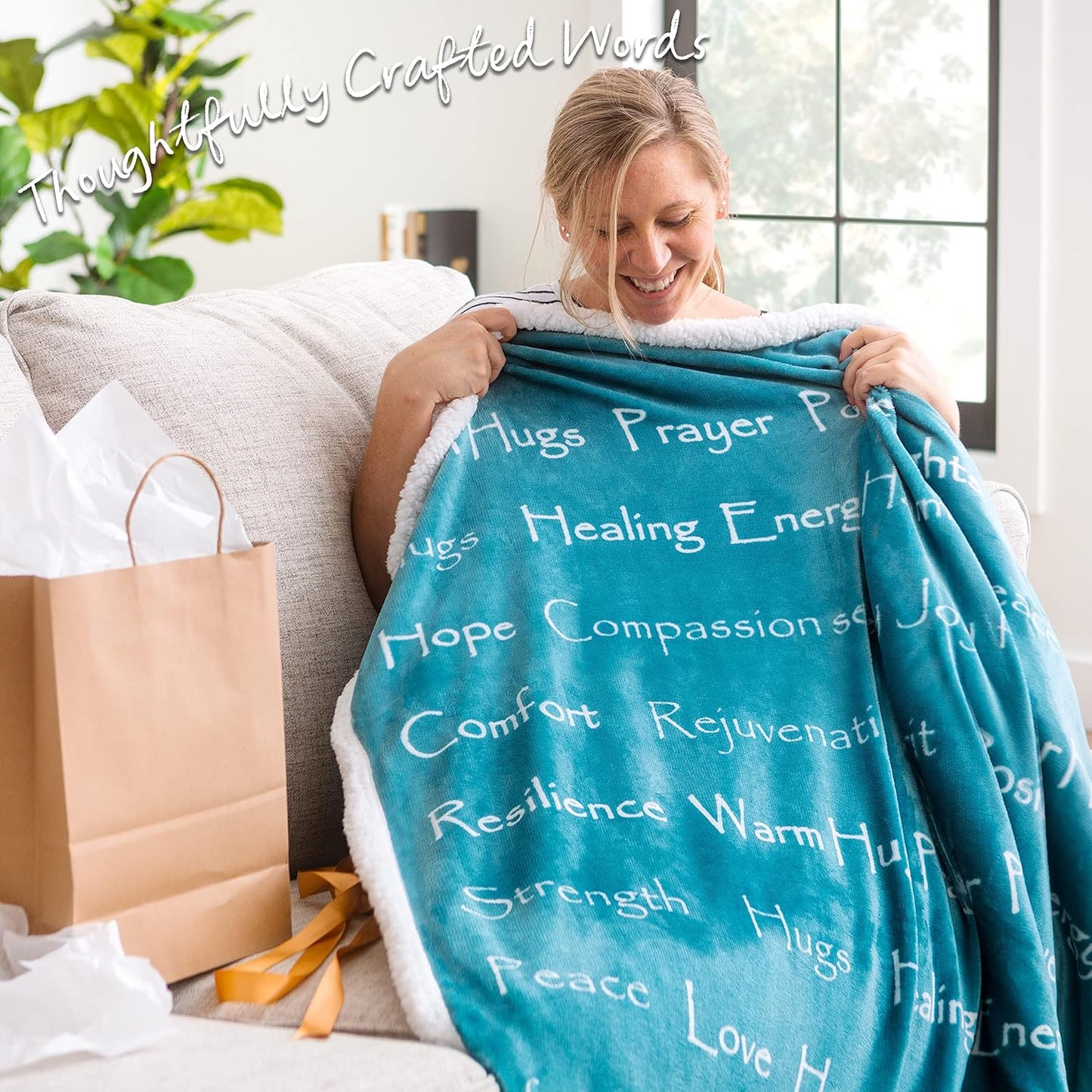 Premium Healing Blanket for Comfort and Support - Ideal Gift for Cancer, Chemo, and Surgery Recovery - Twin Size in Teal
