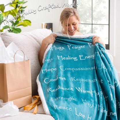 Premium Healing Blanket for Comfort and Support - Ideal Gift for Cancer, Chemo, and Surgery Recovery - Twin Size in Teal