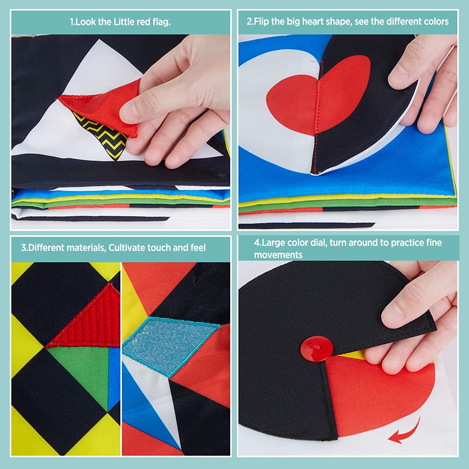 High Contrast Black and White Sensory Baby Book - Interactive Touch and Feel Crinkle Toy for Infants Aged 0-12 Months - Ideal Gift for Newborn Boys and Girls