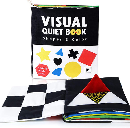 High Contrast Black and White Sensory Baby Book - Interactive Touch and Feel Crinkle Toy for Infants Aged 0-12 Months - Ideal Gift for Newborn Boys and Girls