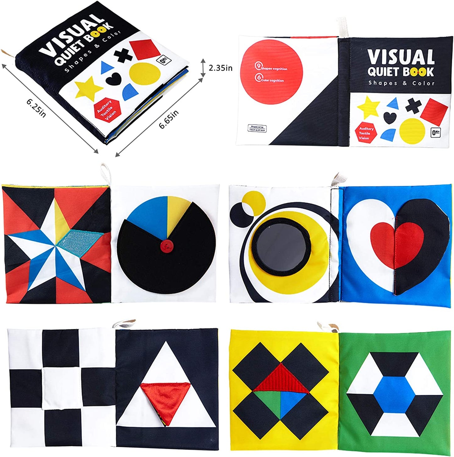 High Contrast Black and White Sensory Baby Book - Interactive Touch and Feel Crinkle Toy for Infants Aged 0-12 Months - Ideal Gift for Newborn Boys and Girls