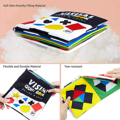 High Contrast Black and White Sensory Baby Book - Interactive Touch and Feel Crinkle Toy for Infants Aged 0-12 Months - Ideal Gift for Newborn Boys and Girls