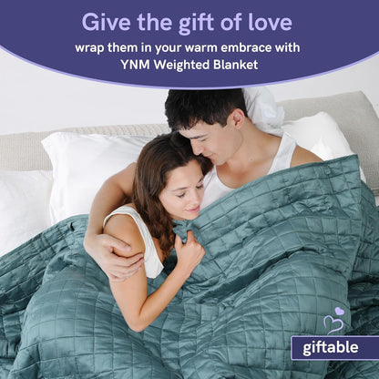 15Lbs Weighted Blanket for Adults, Breathable Heavy Bed Throw Blanket with Cooling Glass Beads for All Season Use, Ideal for One Person of 140Lbs (60X80 Inches, Queen Bed, Dark Grey)