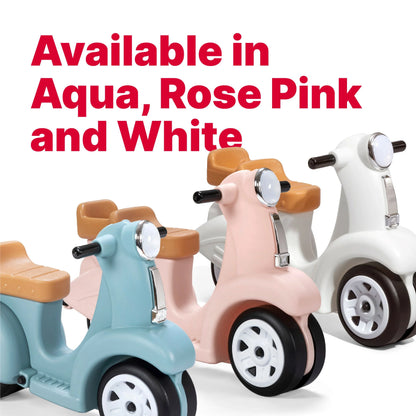 Ride along Aqua Scooter Plastic Toddler Foot-To-Floor Riding Toy for Ages 18M-4Y
